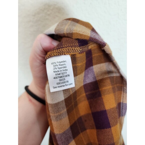 SO Juniors 5 Skirt Brown Plaid Button Front Mini Elastic Waist Fall Academia - Picture 8 of 9